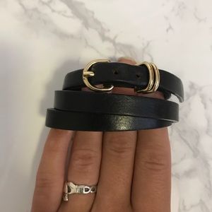 Black and gold adjustable wrap bracelet